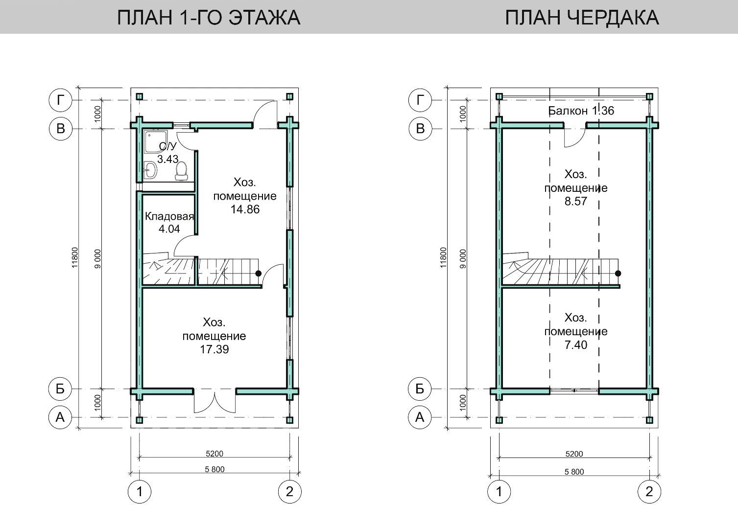 Проект 82 - дом 39м2. Проект хозпостройки в Щитомиричах